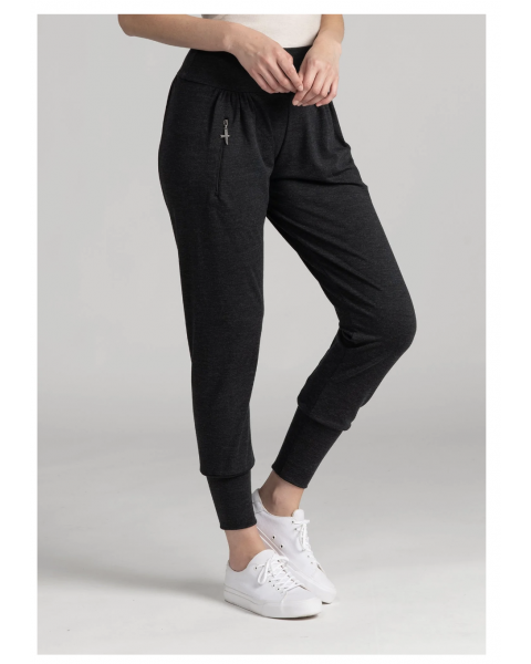 Slouchy Zip Pant-Charcoal-X Large