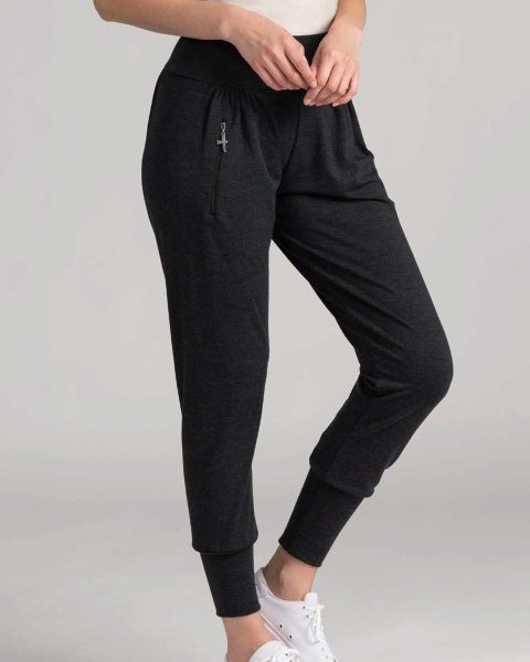 Slouchy Zip Pant-Charcoal-Small